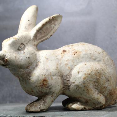 Vintage Cast Iron Bunny | Vintage White Rabbit | Cast Iron White Bunny 