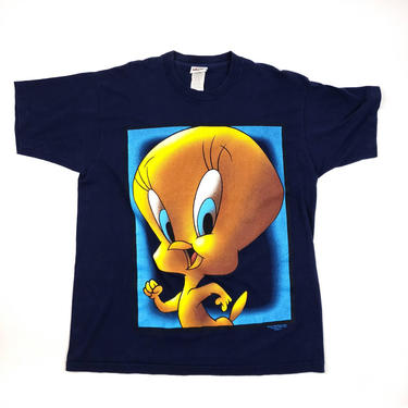 90s Tweety Bird Graphic Tee Jerry Leigh Looney Tunes Oversized T Shirt Large, Vintage Cartoon Character Streetwear Shirt 