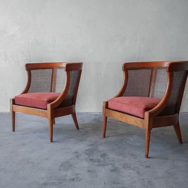 Mid Century Cane Lounge Chairs by Tomlinson 