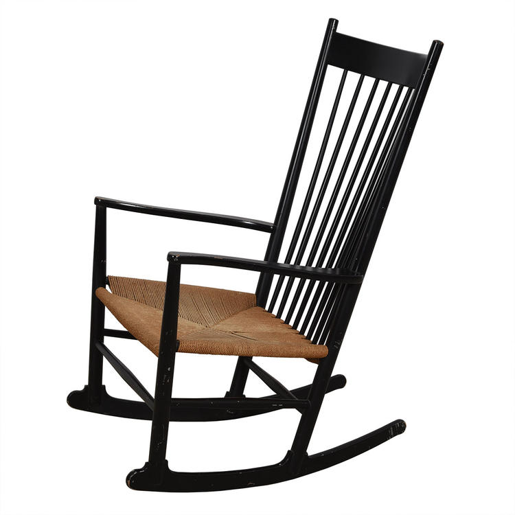 Black Danish Modern Rocking Chair