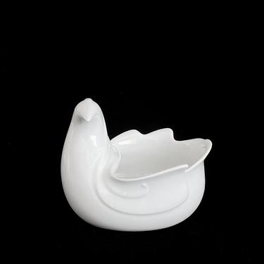 Vintage Mid Century Modern DANSK Gunnar Cyren Design White Porcelain Bird 5.75" Vase Bowl Modernist MCM Danish Design MCM 