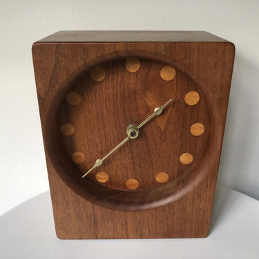 Studio Wood Table Clock By P. Bolson 1984 