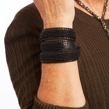 JEAN FRANCOIS MIMILLA Leather and Bead Wrap Bracelet BRA112