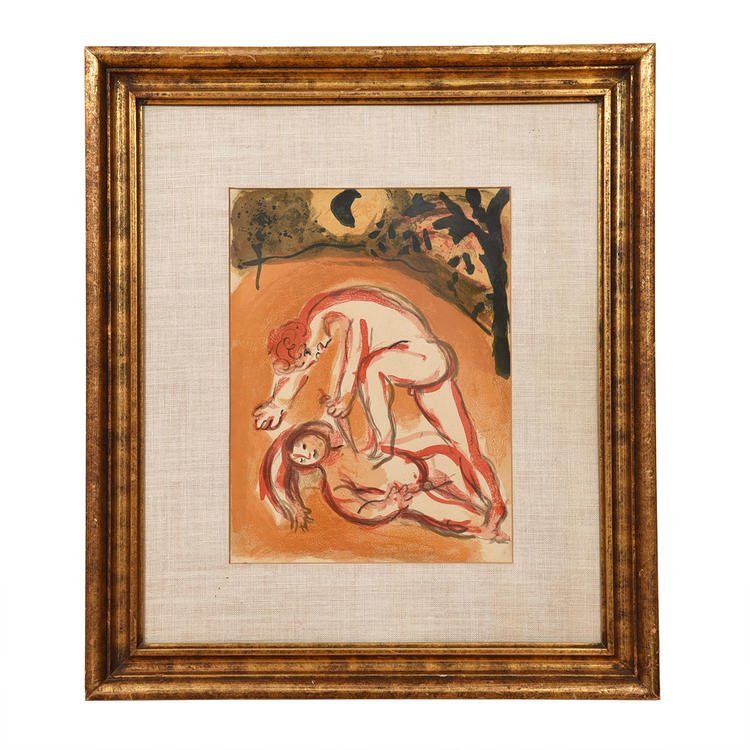 Chagall Cain + Abel Original Lithograph Artwork