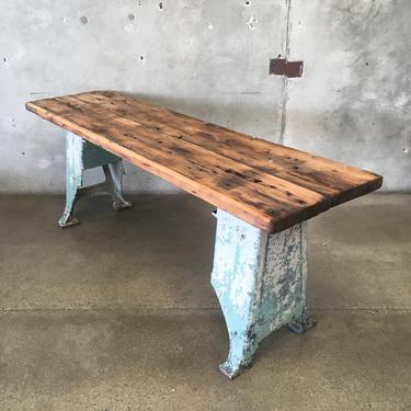 Industrial Console Table on Cast Iron Legs