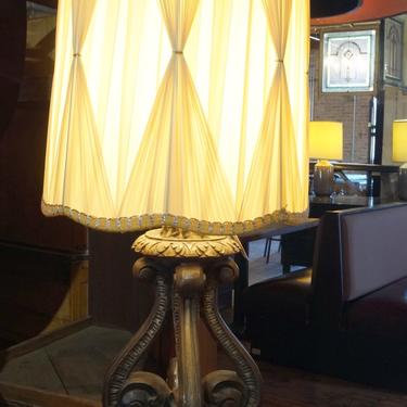 Plaster Table Lamp w Corbels and Ornate Shade