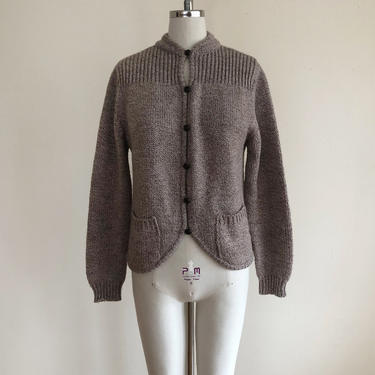 Marled Brown Cardigan Sweater - 1980s - By Diane Von Furstenberg 