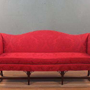 Scarlet Satin Camelback Sofa – ONLINE ONLY