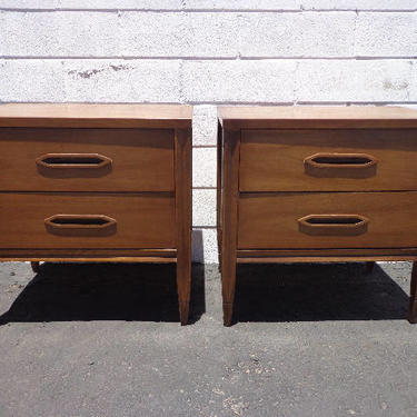 Pair of Nightstands Hooker Furniture Bedside Tables Mid Century Modern Cabinet Credenza Storage Media Vintage Boho Chic CUSTOM PAINT AVAIL 