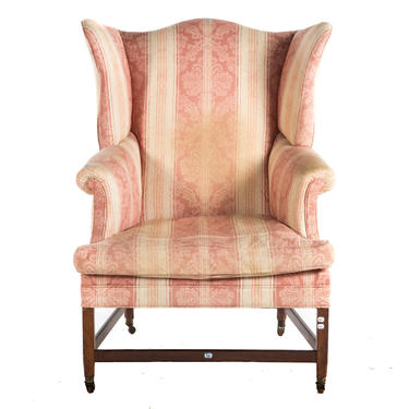 Federal Mahogany Upholstered Wing Chair