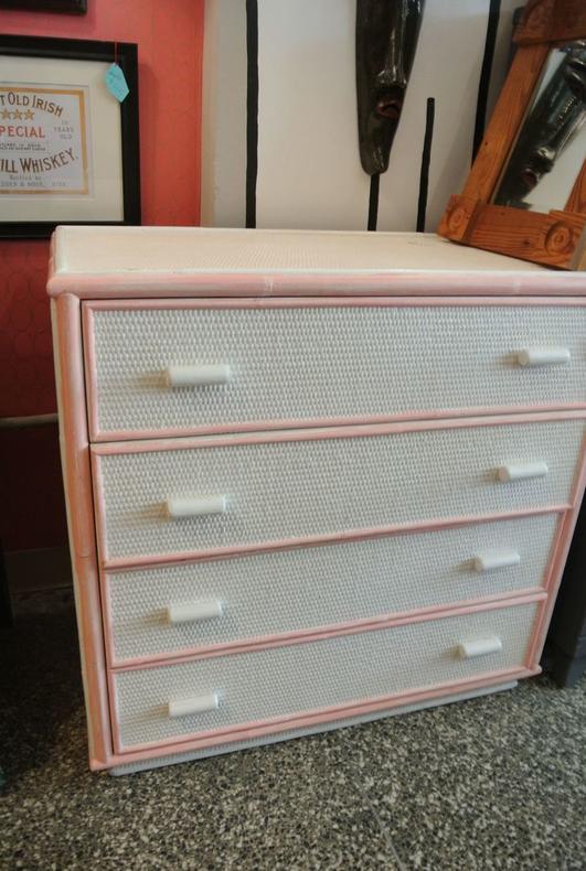 Pink and White Chest of Drawers. $195