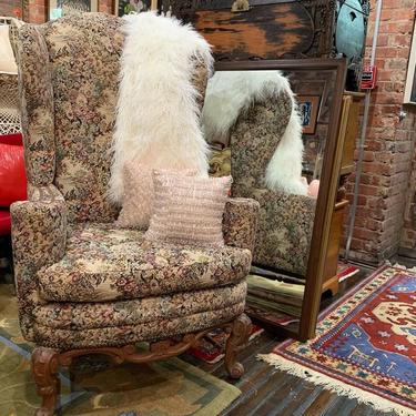 Fancy, dressed-up wingback chair