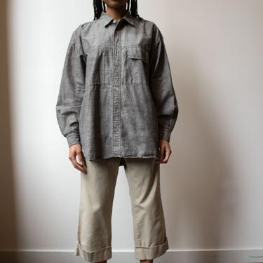 Issey Miyake grey chambray button-front shirt