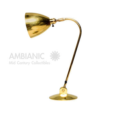 Mid Century Modern Brass Desk Lamp OMI British 