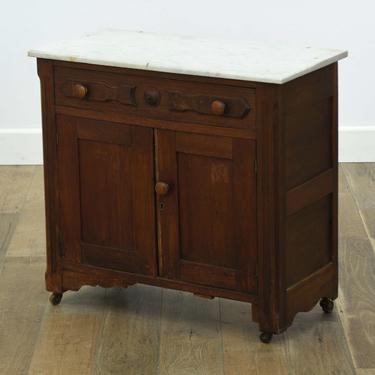 Antique Victorian Cabinet W Marble Top 