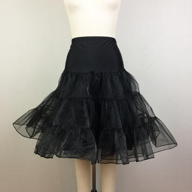 Vintage Black Crinoline Petticoat 50s Style Rockabilly Costume Underskirt L/XL 