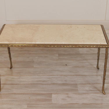 Mid -Century Brass And Marble Cocktail Table