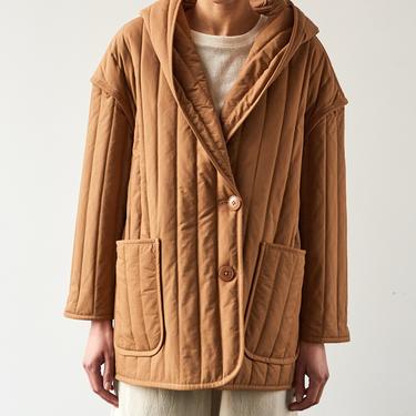 7115 Hooded Quilted Jacket, Caramel