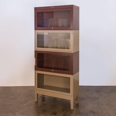 Two-Tone Tall Metal Barrister Bookcases 