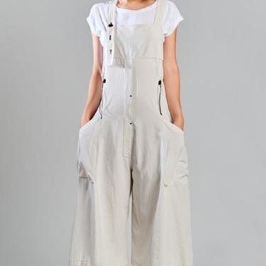 Cropped Wide Leg Overall Jumpsuit in BONE or BLACK