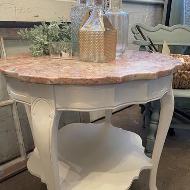 Gorgeous Vintage Pink Marble Top Table