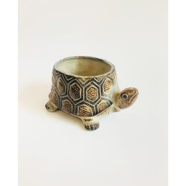 Vintage Ceramic Turtle Planter 
