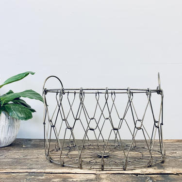 Collapsable Wire Basket with Handles | Wire Laundry Basket | Chicken Wire Basket | Plant Basket | Metal Basket | Hanging Basket | Laundry 