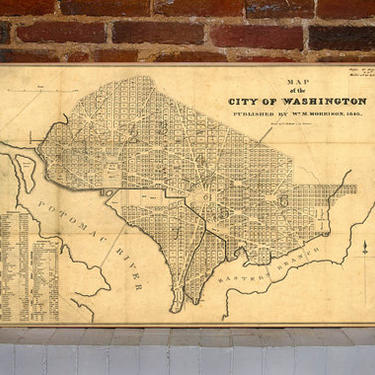 1846 Washington DC Vintage Map Canvas Print 