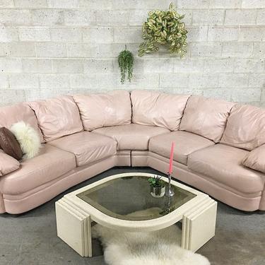 LOCAL PICKUP ONLY ———— Vintage Leather Sectional 