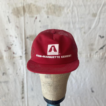 Vintage 1980s Dixon Marquette Mesh Snapback Construction Hat 