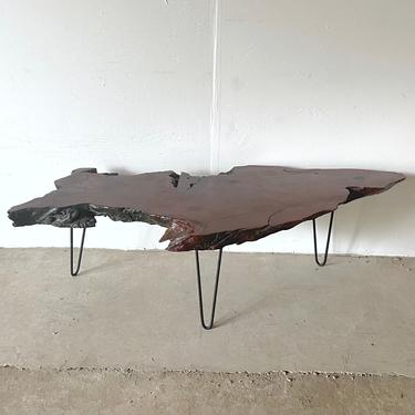 Rustic Modern Live Edge Coffee Table With hairpin Legs 