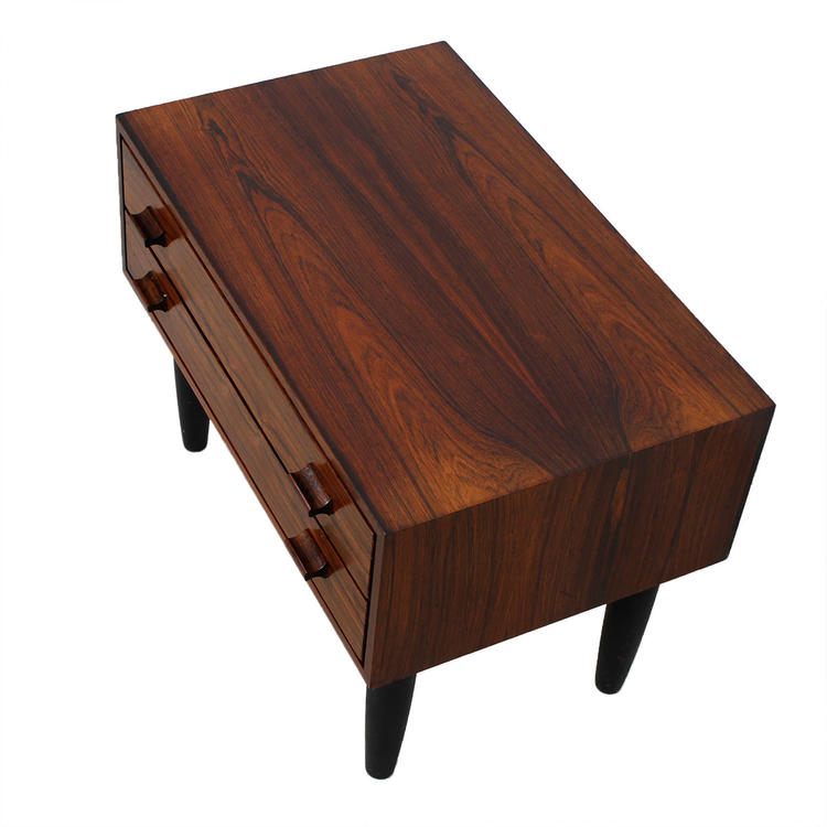 Danish Rosewood Petite 2-Drawer Nightstand / Accent Table