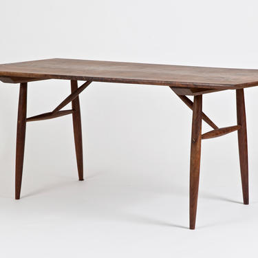 Danish Modern Dining Table, Mid Century Solid Walnut Kitchen Table, Hand Made Furniture, Minimalist Home Décor 