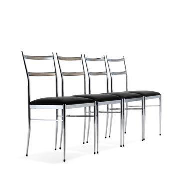 Set of 4 Italian Modern Dining Chairs in the Manner of Gio Ponti, Italy 