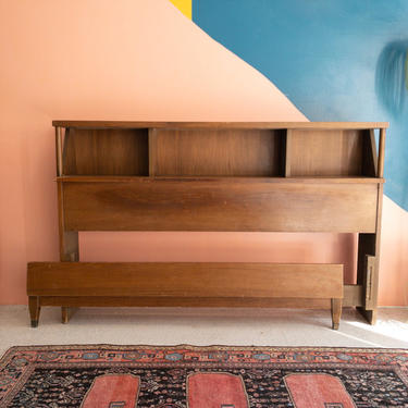 Full Size Vintage Bookcase Headboard and Footboard