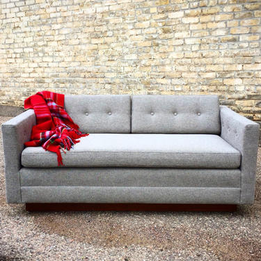 Milo Baughman Style Compact Sofa 
