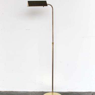 Vintage Single Stem Brass Pharmacy Floor / Reading Adjustable Lamp Mid Century 