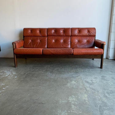 1960s Patinated Leather Sofa 