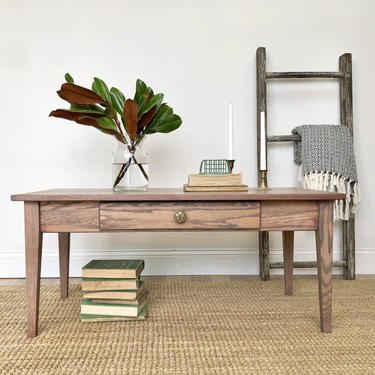 Small Oak Coffee Table with Drawer - Mission Style Furniture 