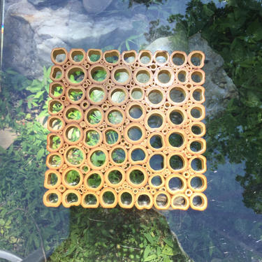 Midcentury Modern Bamboo Trive Plant Tray 
