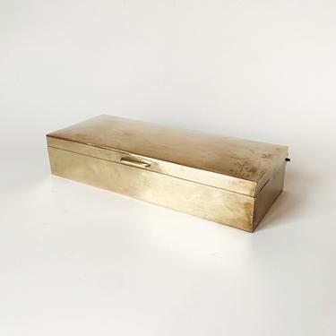 Vintage Brass Hinged Lid Box 