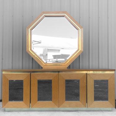 Boho Modern Bamboo Dresser With Mirror 