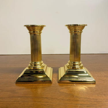 Vintage Baldwin Brass Smithsonian Candlesticks Pair 5&amp;quot; 