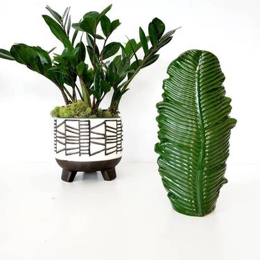Vintage Ceramic Leaf Shape Vase 