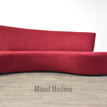 Vladimir Kagan Modern Red Bilbao Sofa 