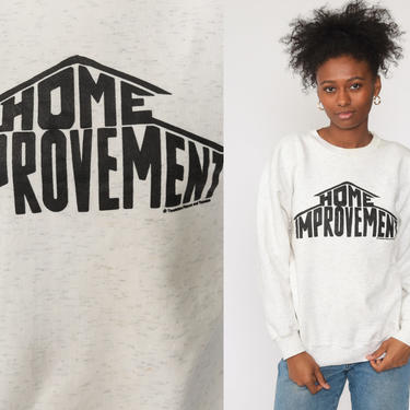 Home Improvement Sweatshirt 90s Sweatshirt TV Nostalgia Shirt Slouchy Graphic 1990s Sweater Vintage Grey Medium Large 