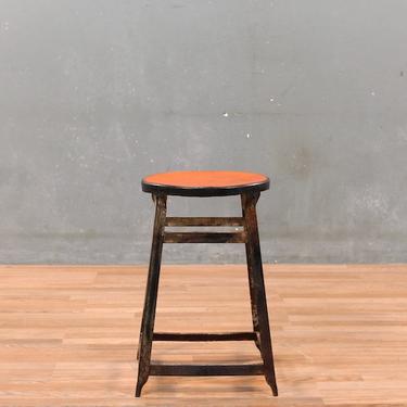 Industrial Orange-Seat Stool – ONLINE ONLY