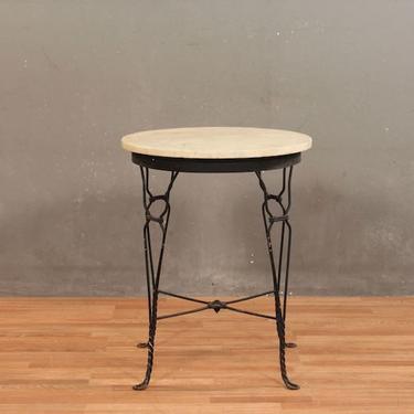 Marble &amp; Iron Cafe Table