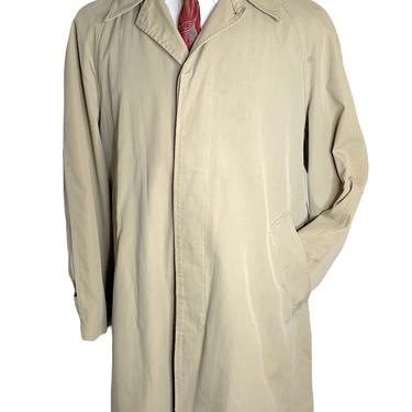 Vintage 1940s/1950s SPORTCASTER Trench Coat ~ size 40 R ~ Overcoat ~ Raglan ~ 