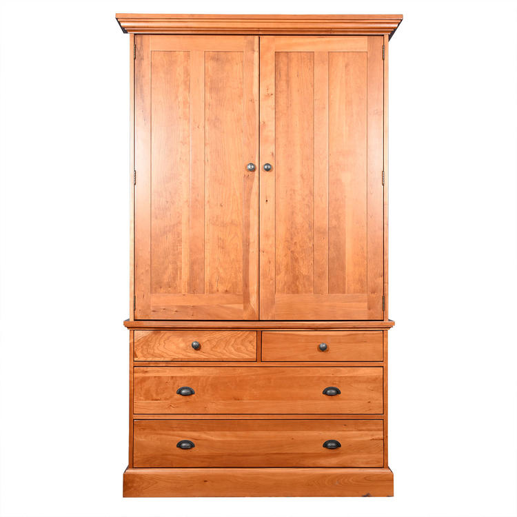 Solid Cherry Multifunctional Armoire / Bar / Tall Media Cabinet w/ Storage